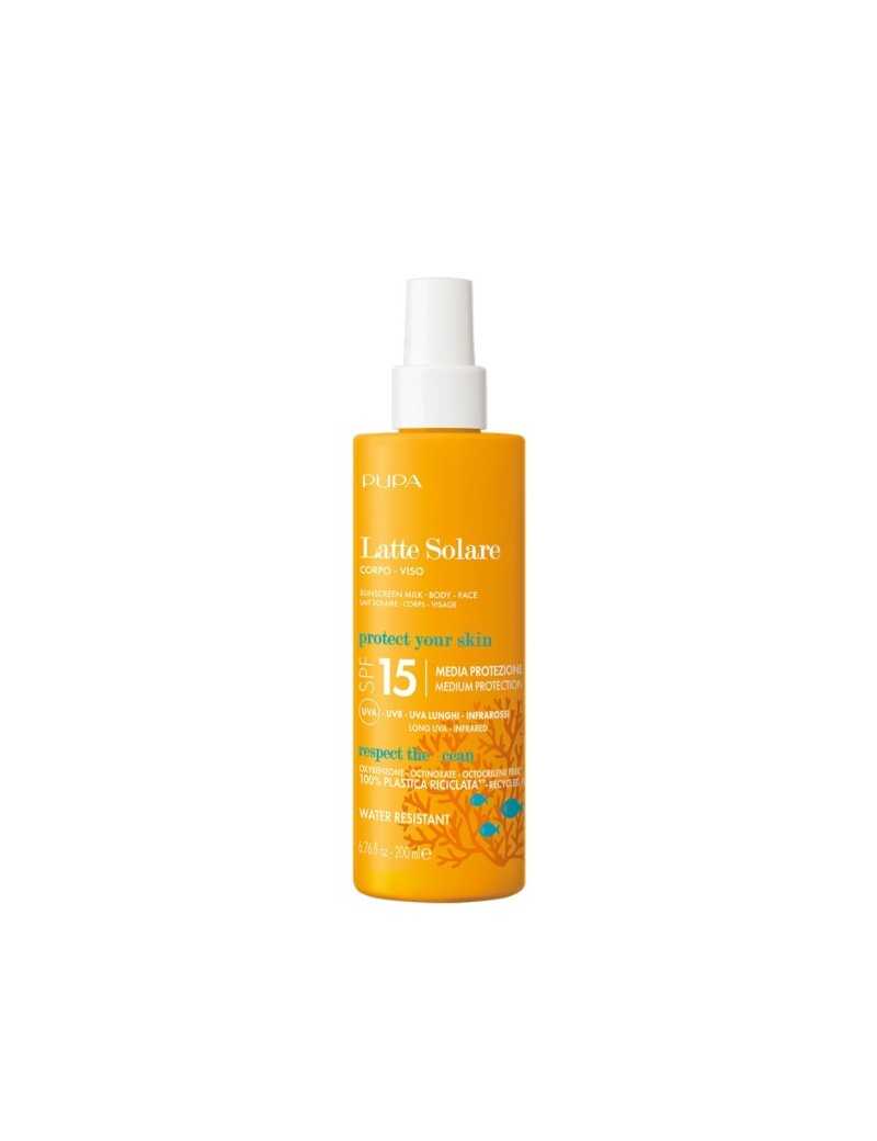 PUPA LATTE SOLARE CORPO/VISO SPF15 200 ML WATER RESISTANT